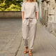 Ensemble Pantalon Large en Coton et Lin pour Femme